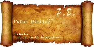 Potor Daniló névjegykártya